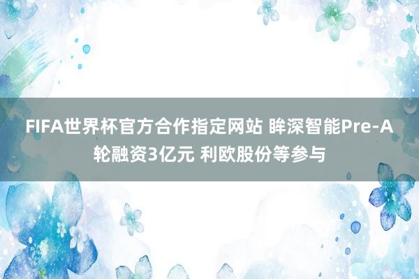 FIFA世界杯官方合作指定网站 眸深智能Pre-A轮融资3亿元 利欧股份等参与