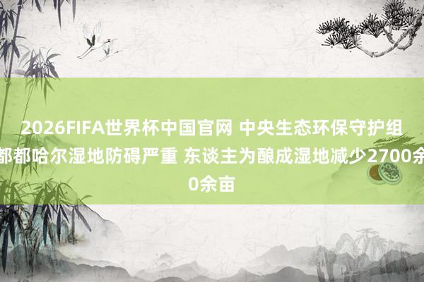 2026FIFA世界杯中国官网 中央生态环保守护组：都都哈尔湿地防碍严重 东谈主为酿成湿地减少2700余亩