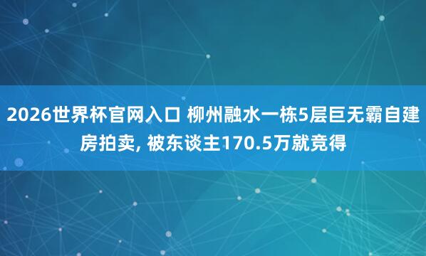 2026世界杯官网入口 柳州融水一栋5层巨无霸自建房拍卖， 被东谈主170.5万就竞得
