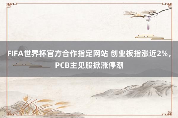 FIFA世界杯官方合作指定网站 创业板指涨近2%，PCB主见股掀涨停潮