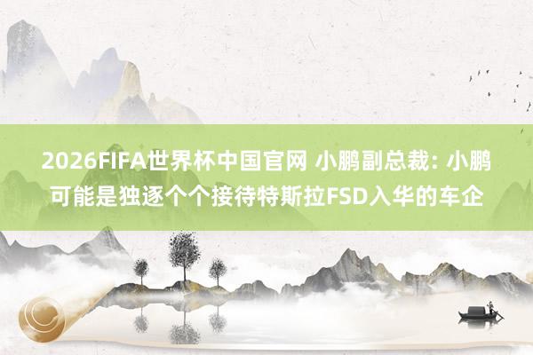 2026FIFA世界杯中国官网 小鹏副总裁: 小鹏可能是独逐个个接待特斯拉FSD入华的车企