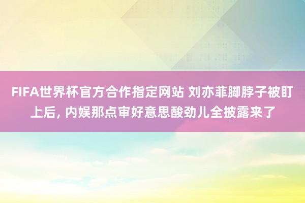 FIFA世界杯官方合作指定网站 刘亦菲脚脖子被盯上后， 内娱那点审好意思酸劲儿全披露来了