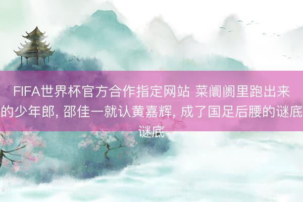 FIFA世界杯官方合作指定网站 菜阛阓里跑出来的少年郎, 邵佳一就认黄嘉辉, 成了国足后腰的谜底
